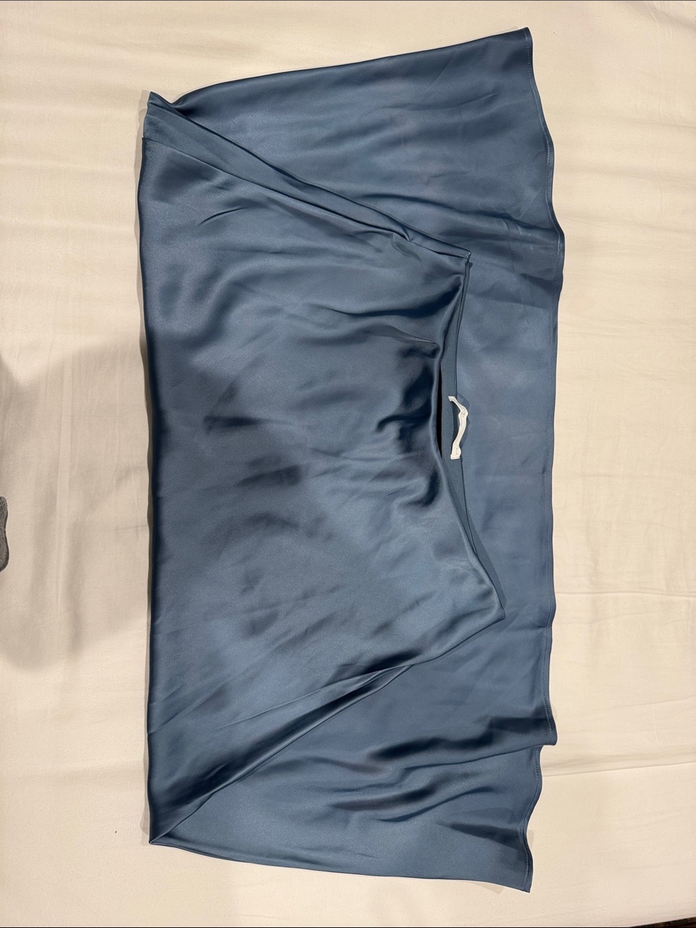 OAK + FORT Satin Midi Skirt in Slate Blue